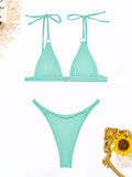 Ring Link Bikini 2025 Solid Sexy Swimsuit Women Padded Swimwear Female Bathers Bathing Swimming Swim Suit Beachwear