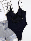 2025 New Sexy Backless High Leg Cut Women Swimwear One Piece Swimsuit Female Padded Black Leopard Bather Bathing Suit Swim Lady