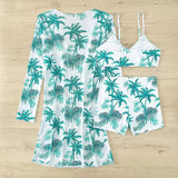 New Sexy 3 Pieces Suit for Women Neck Hanging Bikini Set+Cover-up Swimwear Sunproof Tankini High Waist Shorts Swimsuit Beachwear