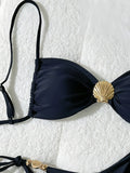 Strappy String Bikinis 2026 Solid Swimwear Female Sexy Shell Swimsuit Women Bathers Bathing Swimming Swim Suit Beachwear