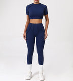 2PCS Yoga Suit Sports Set Women Quick-Drying Gym Set Women Tracksuit Running Workout Long Sleeve Sports Shirt Yoga Clothing