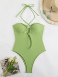 2026 Strappy Printed One Piece Swimsuit Women Sexy Hollow Swimwear Female Solid Bathers Bathing Swimming Swim Suit Beachwear