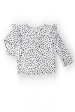 Scattered Dot L/S Ruffle Tee