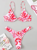 High Cut V-bar Underwired Bikini Women Swimsuit Female Micro Thong Swimwear Two-pieces Bikini Set Push Up Bathing Suit Swim Lady