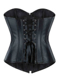 Zipper bone dress sexy chest support abdomen corset European and American court body shaping PU smooth tight bodice