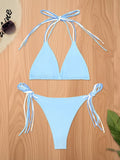 Triangle String Bikini 2026 Women Halter Swimsuit Solid Sexy Swimwear Female Bathers Bathing Swimming Swim Suit Beachwear