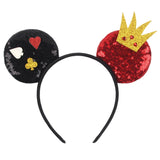 Disney Festival Party Cosplay Mouse Ears Headband 3.3" Ears Glitter Hairband Without Bow For Boys DIY Cartoon Hair Accessories
