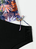 Short Sleeves Two Pieces Swimsuit Women Tankini 2026 Printed Swimwear Female Beach Wear Bathers Bathing Swimming Swim Suit