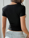 2026 spring and summer European and American Y2K sexy style summer short-sleeved vest T-shirt women's clothing