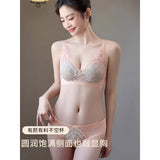 French Style Sexy Lace Underwear Set, Non-Padded Push Up Bra for Small Bust, Wirefree & Breathable, New Hot Bestseller MOYISU AB
