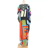 2026 New Colorful Kaftan Tunic Beach Dress Beach Wear Beachwear Beach Cover Up Cover-upsLoose Maxi Dress Female Women V4428