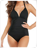 Ruched Wrinkled One Piece Swimsuit Women Swimwear Female Monokini Backless Swimsuits 2025 Bathing Suit Swim Beach Wear Bodysuit