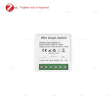 Zigbee Mini Switch Module 1CH/2CH Optional 10A/16A Smart Home Relay Automation Breaker For Tuya Smart Life Z2M Alexa Google Home