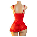 Ladies Sexy Lingerie Bra Erotic Set Transparent Deep V Lace Nightdress Women's Delicate Dress Summer Backless Hot Underwea Set
