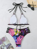 Halter String Floral Bikini 2026 High Waist Swimsuit Women Padded Swimwear Female Bathers Bathing Swimming Swim Suit Beachwear