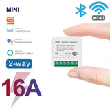 16A Mini Wifi Switch DIY 2-way Control Breaker Timing Relay Smart Home Works With Tuya Smart Life App Alexa Alice Google Home