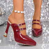 2026 Women Pumps Elegant Pointed Toe Leather Office Lady Shoes Spring Summer High Heels