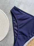 Women's One Piece Swimsuit Ring Cut Out Front High Cut Cheeky Bathing Suit Monokini Swimwear One Shoulder Ribbed Monokini