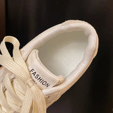 Silver Patchwork Platform Sneakers Women Thick Bottom Lace Up German Training Shoes Woman Spring Autumn Korean Non Slip Flats