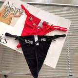 Sexy Girls Thong Women Panties Hot Metal Letter Chain G String Briefs Erotic Underwear Low Waist Female Intimates