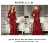 Plus Size Floral Lace Nightgown for Women Maxi Maternity Dress Big Size Beach Cover Up Swimwear Sheer Long Sleepwear Gown