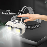 USB Rechargeable COB LED Powerful Headlamp Torch Waterproof  Head Light for Outdoor Camping Fishing Hunting Search Lantern Torch