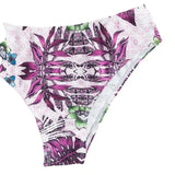 Boho Style Women's 3 Pieces Swimsuit Floral Bikini Set+Long Sleeve Cover-Up Swimwear Sexy Low Waist Tankinis Beachwear Holiday