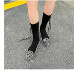 New 2025 Women Fashion Jelly Shoes Summer Cut-out Flat Sandals, Soft PVC Casual Square Toe Girls Daily Walking Sandalias