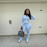 2026 New Women Ins Fashion Solid Color Sexy Straight Shoulder Contrast Stitch Long Sleeve 2 Piece Outfit