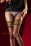 Lace Aurora Pantyhose Ultra-thin Shiny Silky Fake Over-the-knee Thigh-high Smooth Pantyhose For Woman Nightclub Style Sexy V4J7