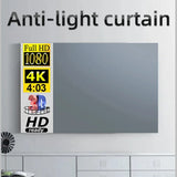 Simple anti glare screen, 60-110 inches, no need to drill holes for installation, high-definition 4K projection screen