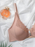 Women's plus size front button bra with lace and steel ring gathered underwear suitable for full figured women 1XL-3XL MR2753