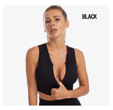 New Sports Bra Women Sexy Deep U-neck Push Up Gym Jogging Yoga Fitness Shockproof Vest Crop Tops Female Sport Bras Set for Women