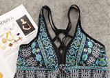 DEKA Women Plus Size Tankini Set  Floral Print Swimwear Push Up Two Piece Top+Shorts Sports Swimsuit Beachwear Bathing Suit
