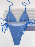 Sexy Extrem Bikini 2026 Women Hot Pink Cut Out Ribbed Push Up Thong Swimsuit Brazilian Bathing Suit Tie Side G String Swimwear