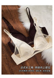 Sexy Deep V Rabbit Ear Bra, Wireless Invisible Summer Bra for Women, Thin Breathable Comfort Bralette Small Chest No Underwire