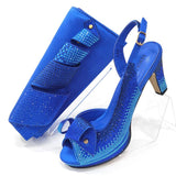 Doershow new fashion Italian Shoes And Bag Sets For Evening Party With Stones Italian Leather Handbags Match Bags! 1-6