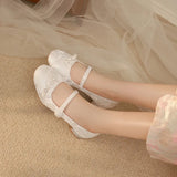 New Chinese Style Mary Jane Women's Shoes Hot Sale Of The Season Spring Summer Fairy Tale Cheongsam Shoes Beautiful Thick Heel