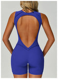 New Seamless Yoga Jumpsuits Sports Fitness Hip-lifting Backless Shorts One-piece Workout Gym Leggings Tracksuits for Women