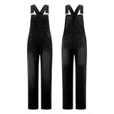 Women Denim Long Jumpsuits Casual Wide Leg Suspender Pants Romper Summer Baggy Bib Overalls