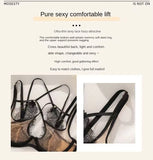 Ultra-thin Sexy Lace Hazy Attractive Comfortable Soft Steel Ring on The Support To Prevent Sagging Cross Beautiful Back Change