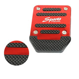 Aluminum Car Pedal Cover Set  Automatic Transmission & Gas Foot Covers in Red Silvery, Blue - Stylish Auto Interior Accessories