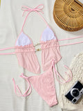 S - XL Wrinkled Tankini Halter Micro Bikini Women Swimwear Female Swimsuit Two-pieces Bikini Set High Cut Bathing Suit Swim Lady