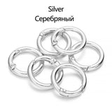 5Pcs/Lot 21 Colors Metal O Ring Spring Clasp Openable Round Carabiner Keychain Clips Hook Dog Chain DIY Jewelry Buckle Connector