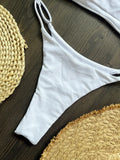 Black rhinestone process bikini sexy thong split swimsuit 2-piece beach set