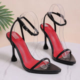 Sexy Black Pointed Toe High Heel Sandals Women 2026 Summer Ankle Buckle Stiletto Heels Shoes Woman Plus Size Gladiator Sandalias