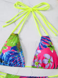 Halter String Floral Bikini 2026 High Waist Swimsuit Women Padded Swimwear Female Bathers Bathing Swimming Swim Suit Beachwear