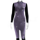 New Sexy Swimsuit Bikini Cover Up Beach Dress Women Mesh Slit Sparkling Crystal Diamond Cover Ups for Swimwear Women Pareo Plage