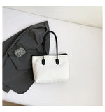 Large Capacity Printed Tote Bag, Fashion and Versatile Casual Single Shoulder Handbag with Pendant, College Style Women's Bags