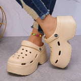 Soft Chunky Heels Sandals Women Fashion Closed Toe Platform Sandals Woman Summer Solid Color Non-Slip Beach Casual Sandalias